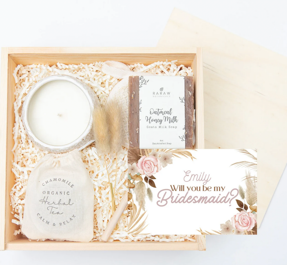Self Care boxes Gifts bridesmaid proposal