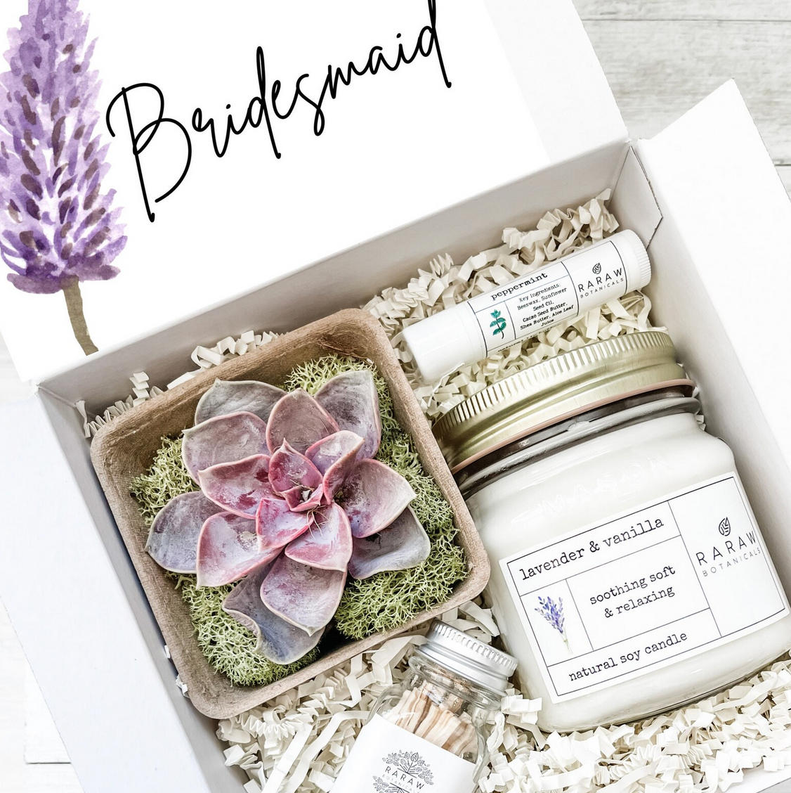 Bridal party self care box gifts