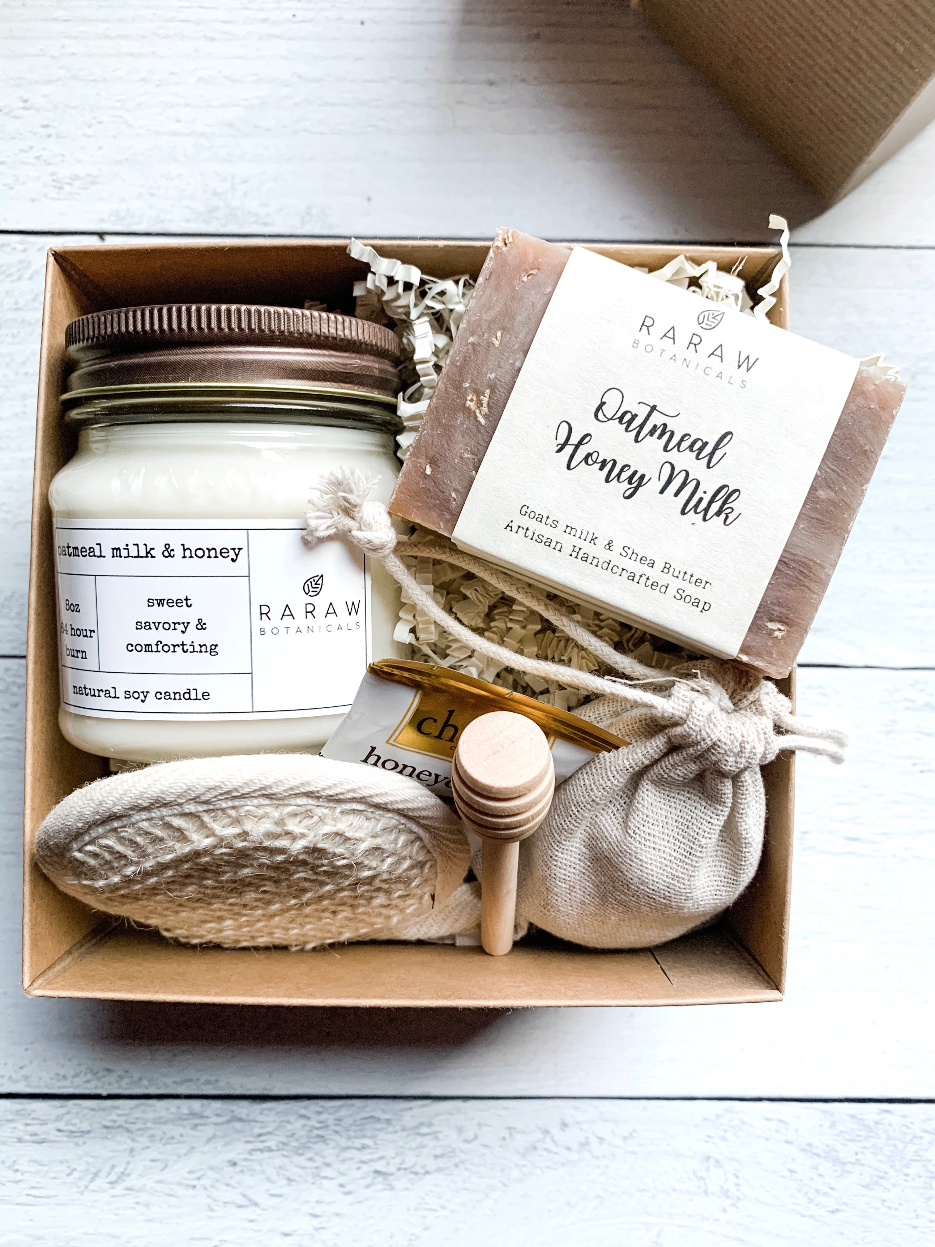 home sweet home gift set soy candle oatmeal soap loofah personal care items