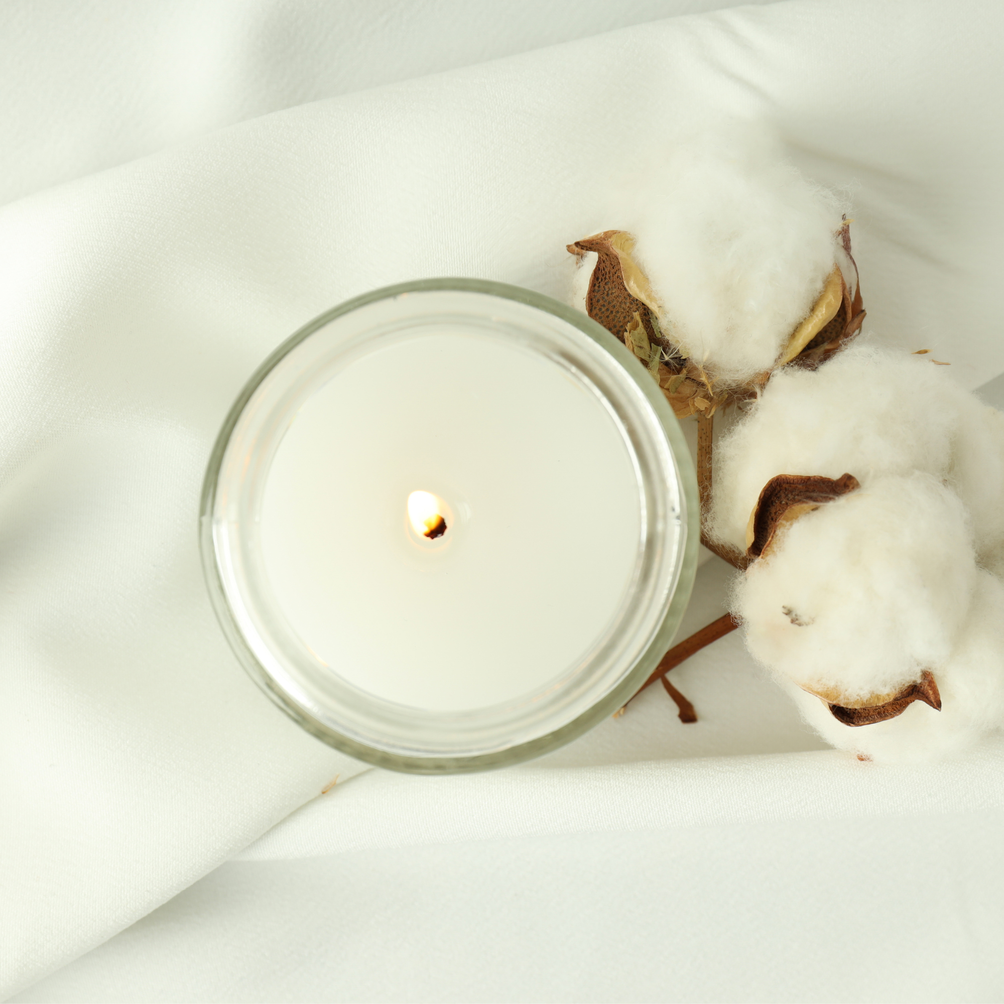 Lavender Sage Soy Candle Burning