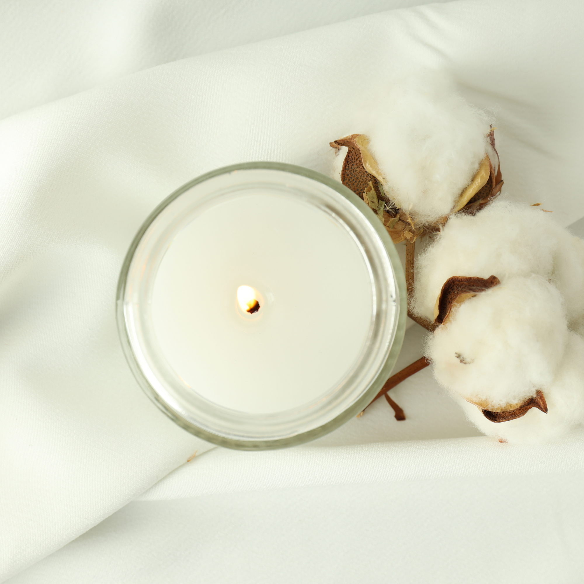 Palo Santo Soy Candle Burning From Top