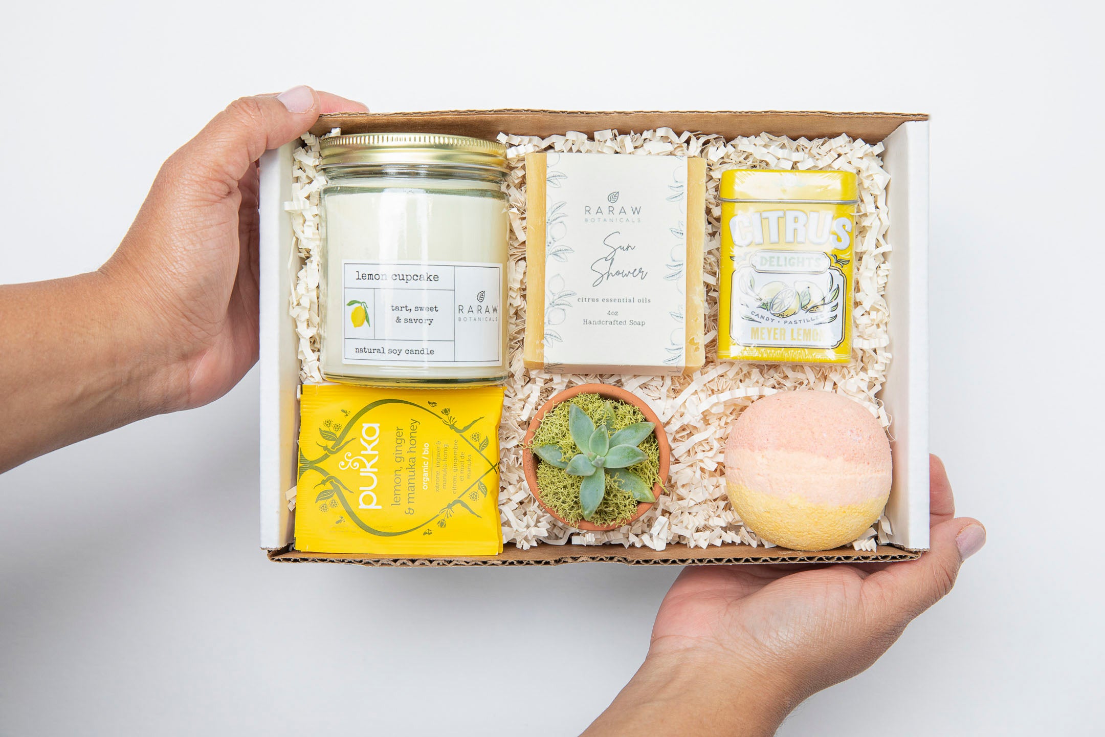 You are my Sunshine Self Care Gift Content Inside Box With Hand to Show Real Size