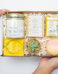 You are my Sunshine Self Care Gift Content Inside Box With Hand to Show Real Size