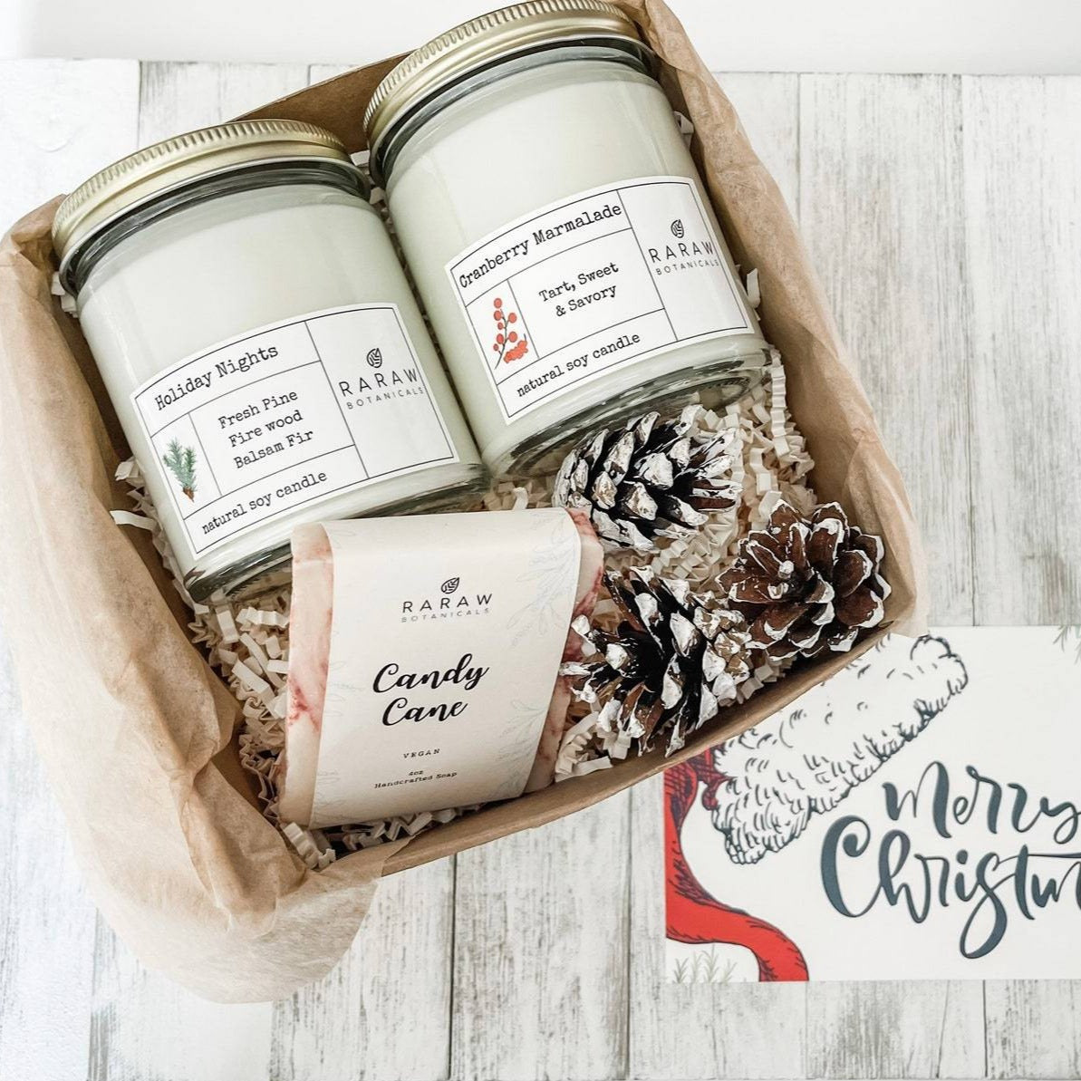 Christmas candle gift set - holiday gift box