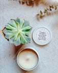 sympathy gift succulent and candle tin