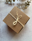 sympathy kraft gift box tied with jute cord