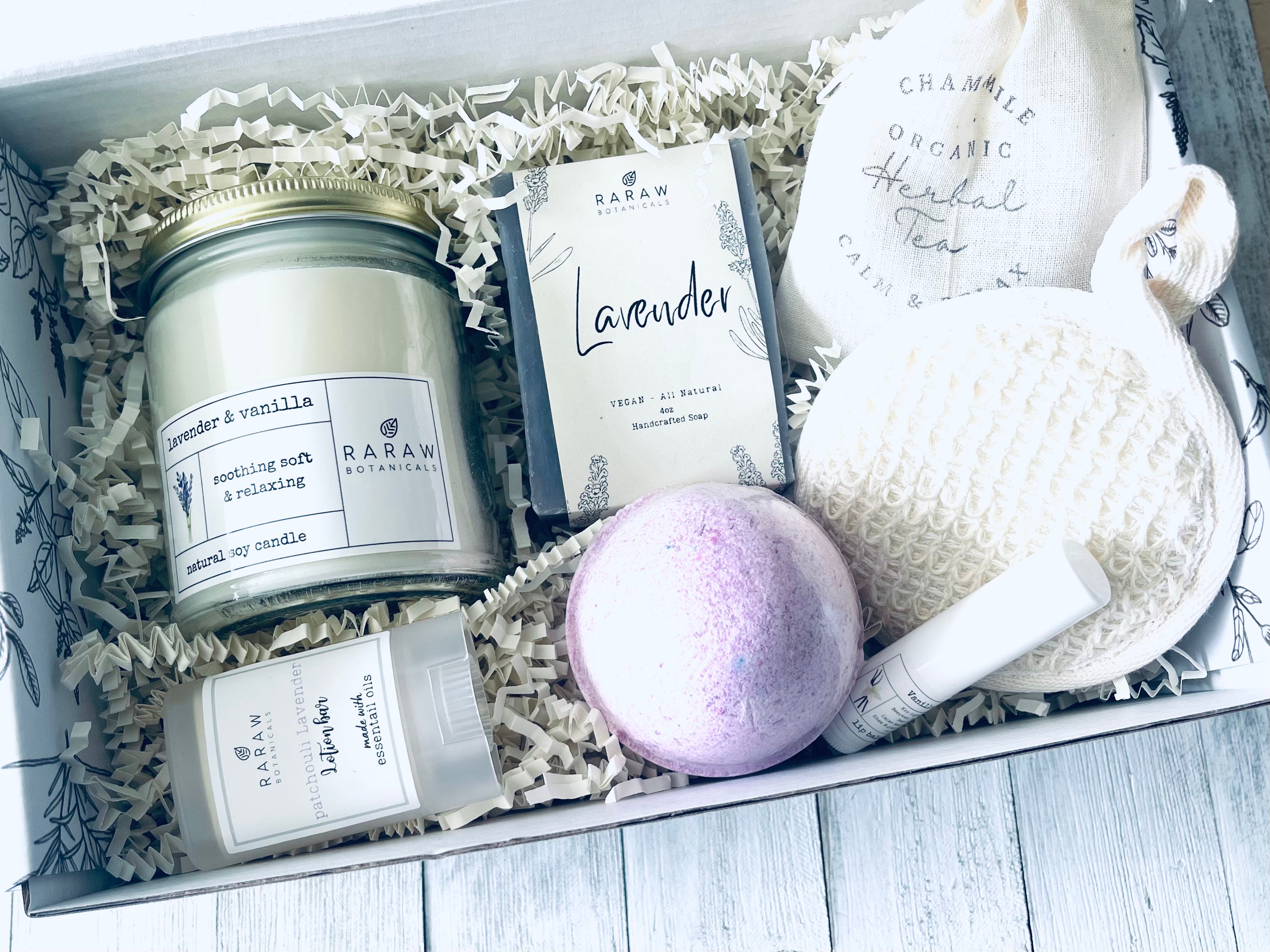 Mothers Day Self Care Gift Box Bath Bomb, Candle, Soap